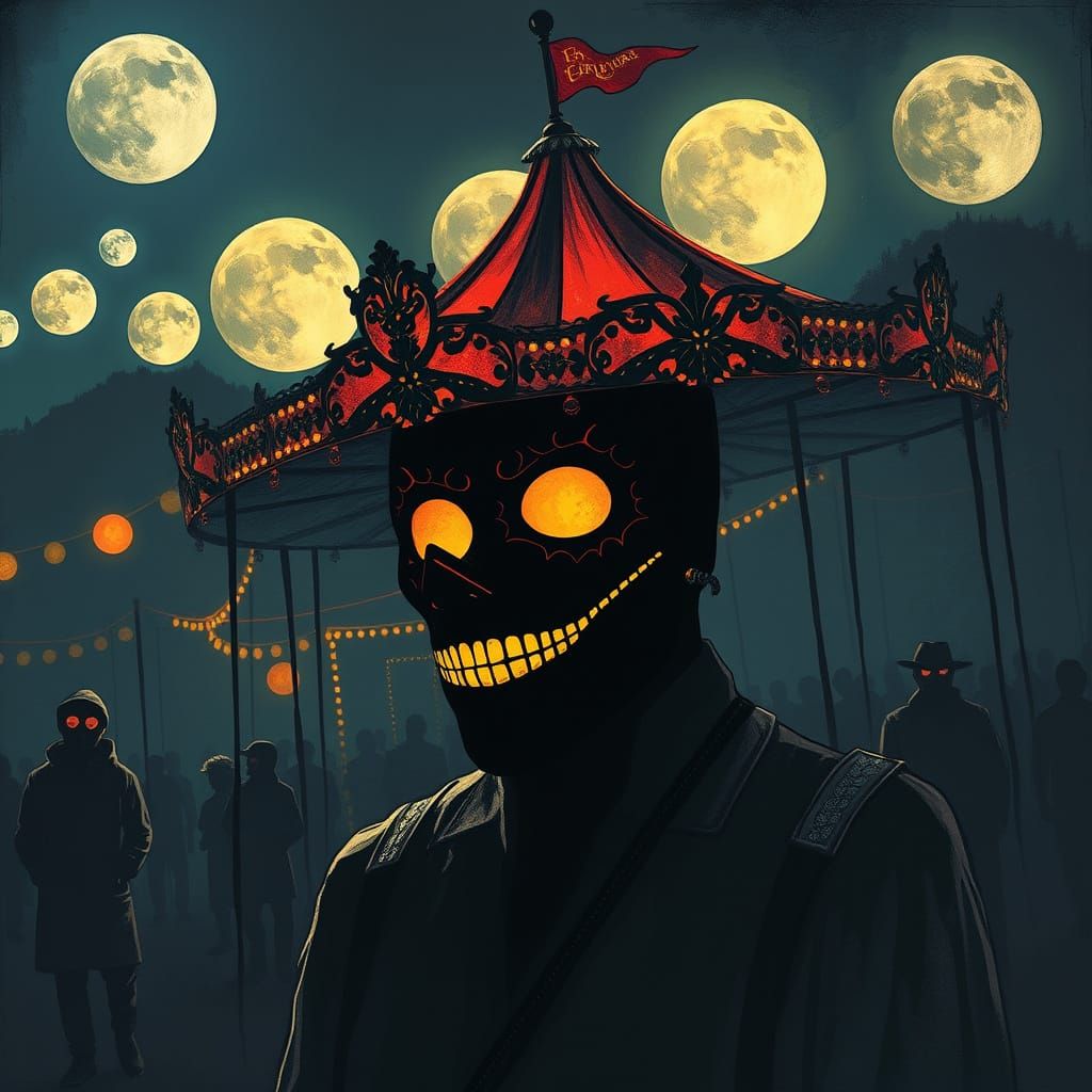 Carnival of Luminous Shadows: A Surreal AI-Generated Scene
