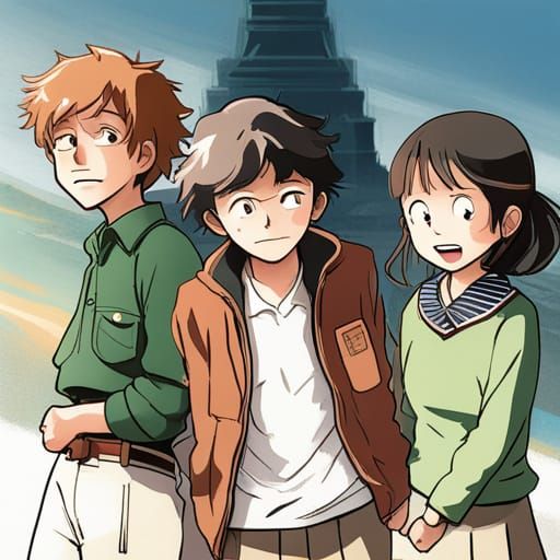 Harry, Ron, and Hermione as Anime Characters