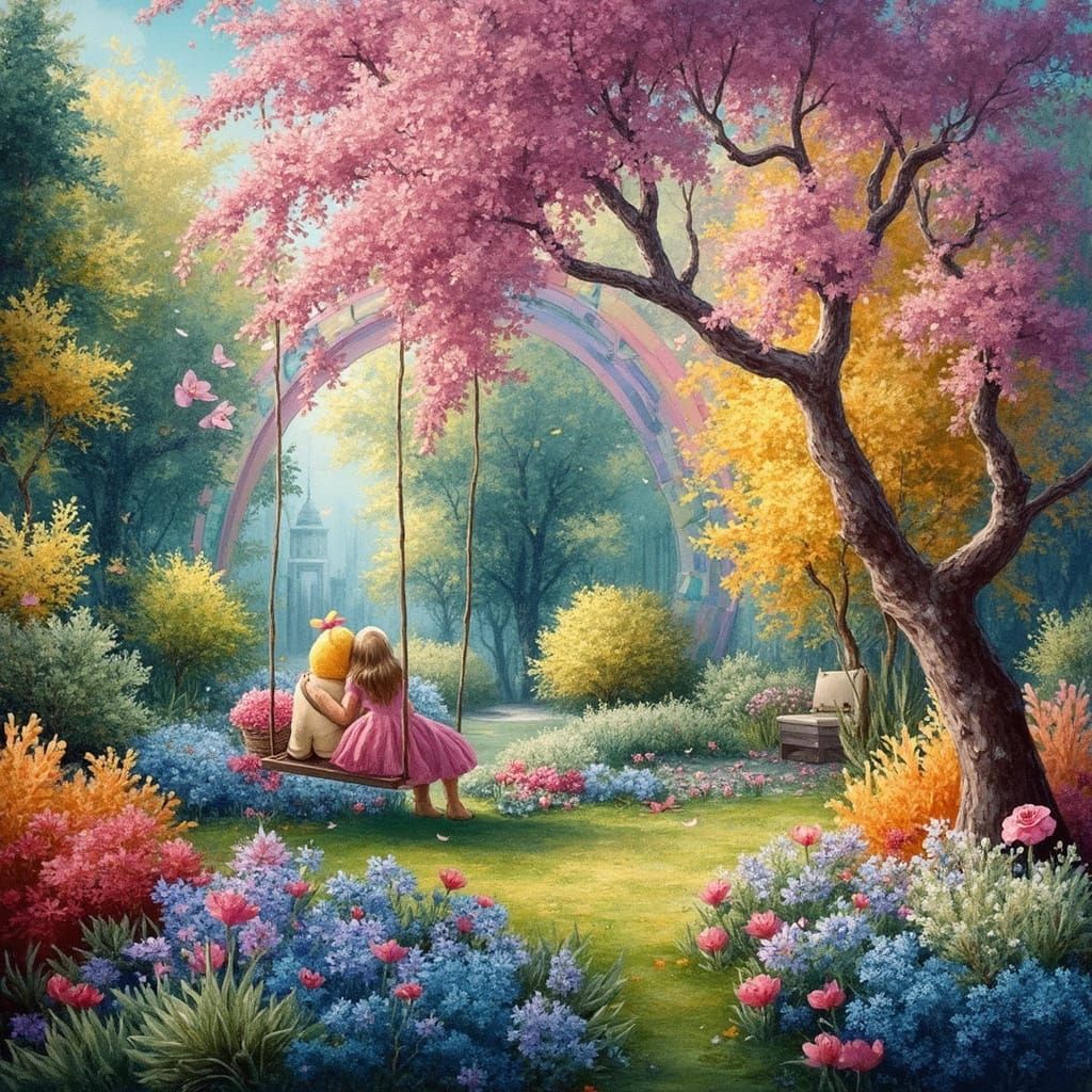 Couple in Spring Garden, Surrealist Impression