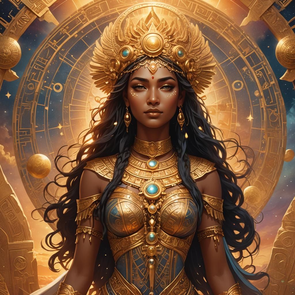 Goddess Inanna Portrait in Dreamlike Fantasy Art