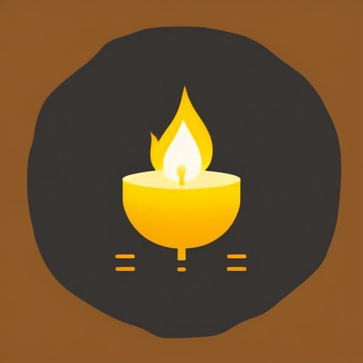 Simple Candle Flame Vector Logo in Flat Design