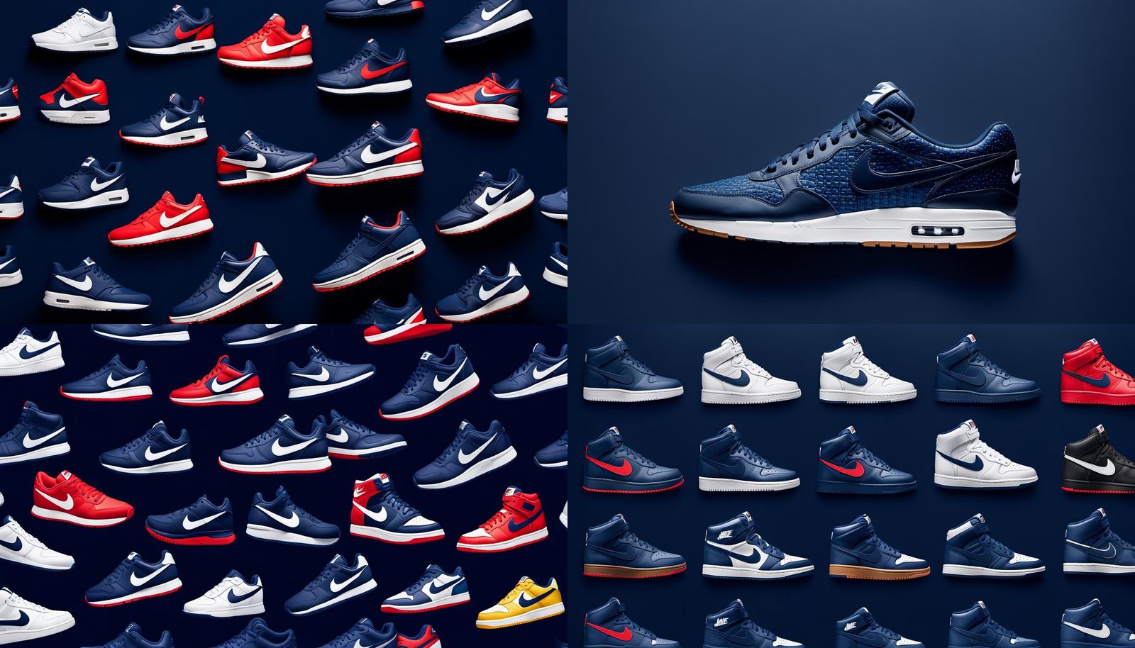 Iconic Nike Sneakers in Tiled Hyperrealistic Style