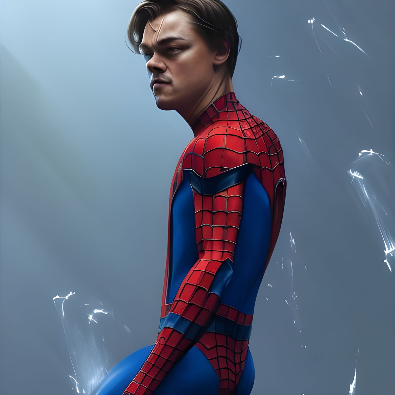Spider-Man as Leonardo DiCaprio: Hyperdetailed Concept Art
