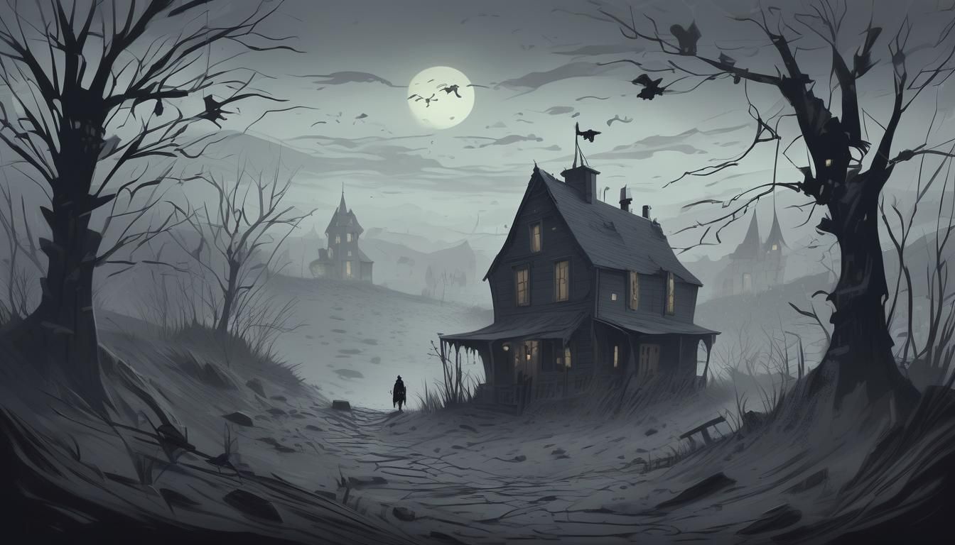 Melancholic Undead Scene in Grimly Style