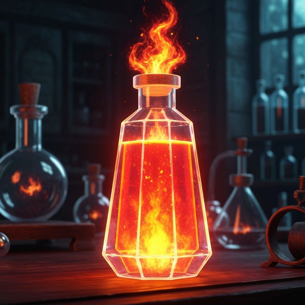 Fiery Dragon's Breath Potion in Crystalline Vial