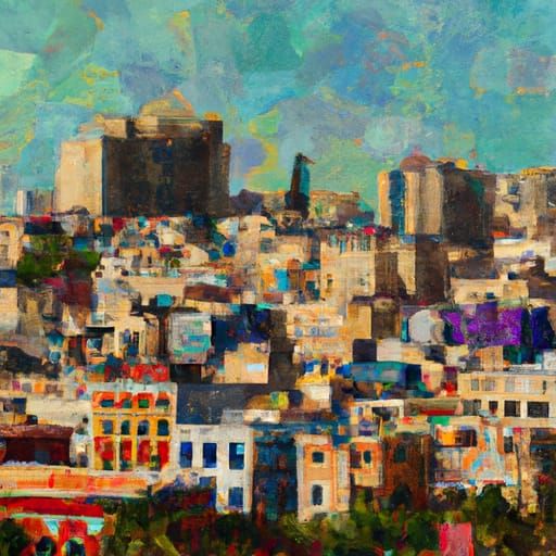 15th Century Dakar in Neo-Impressionist Style