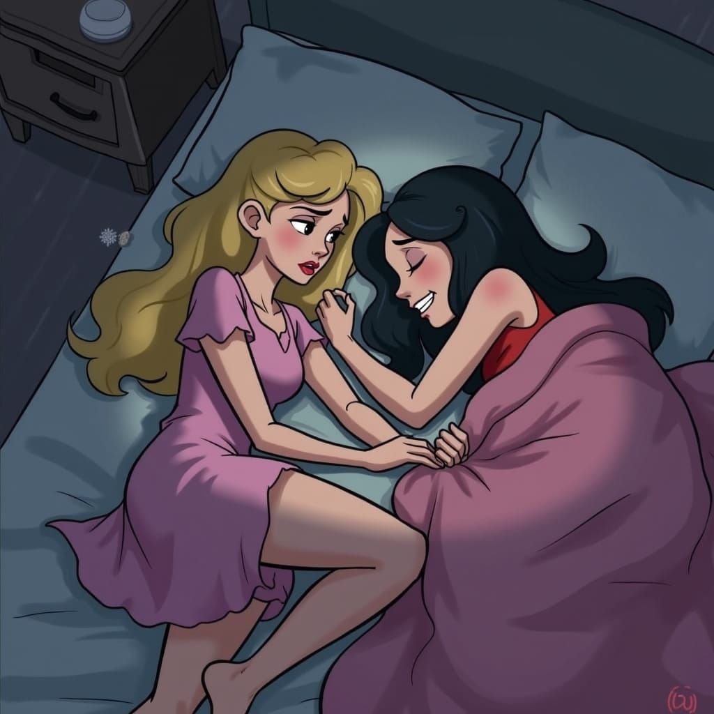 Adora and Catra's Cozy yet Tense Sleep Scene in a Photo-Real...