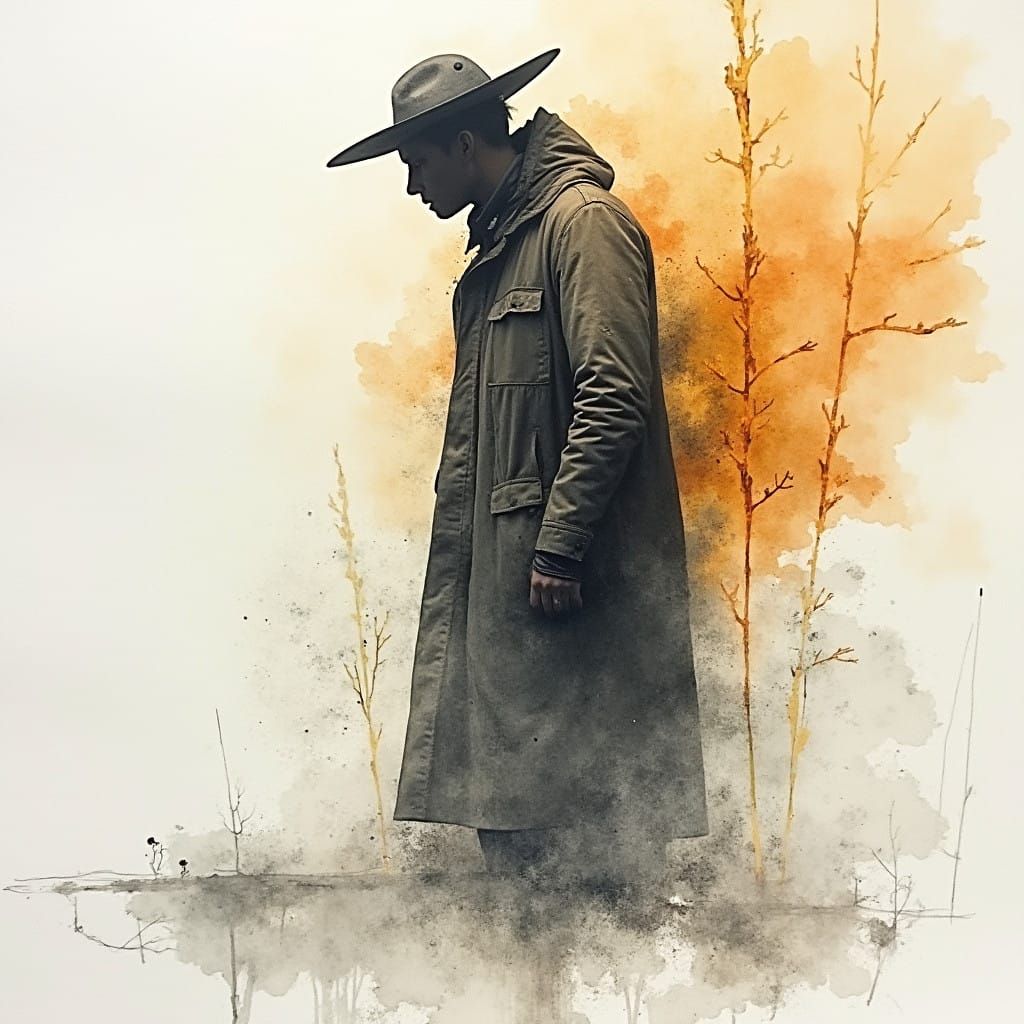 Mystical Figure Amidst Ethereal Mists