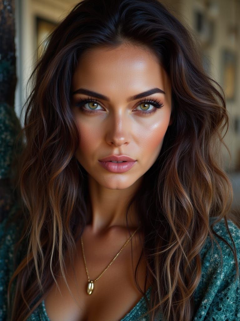 Beautiful Woman in Abstract Bloomopolis Style