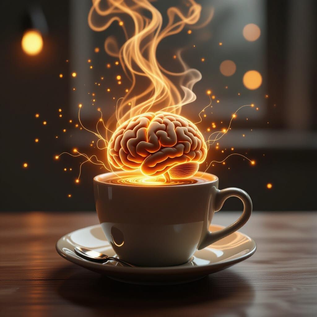 Coffee's Effect on the Brain: Hyper-Realistic Visualization