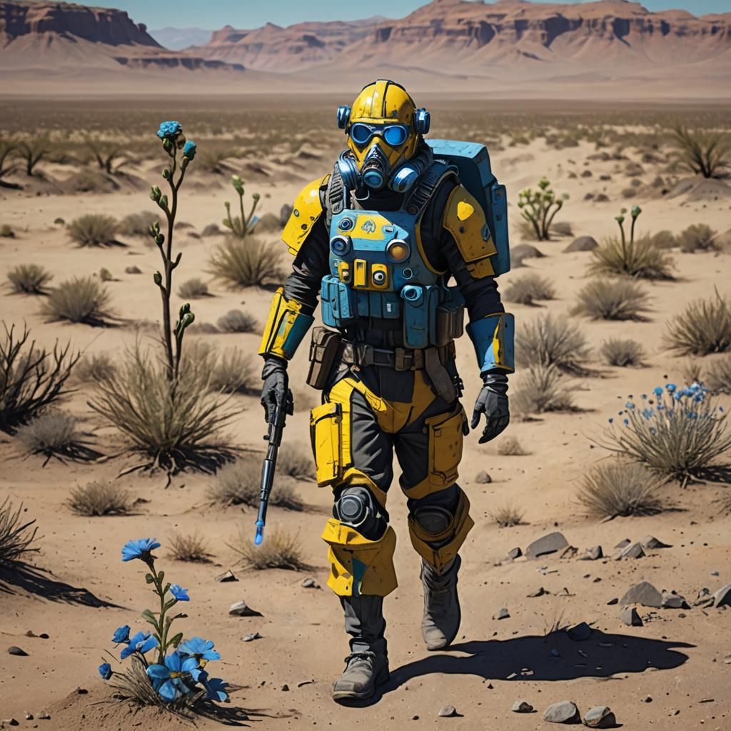 Wasteland Bandit and Radioactive Blue Flower