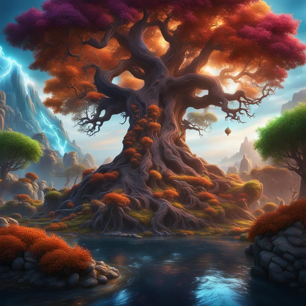Vivid Yggdrasil Universe Concept Art in 8K