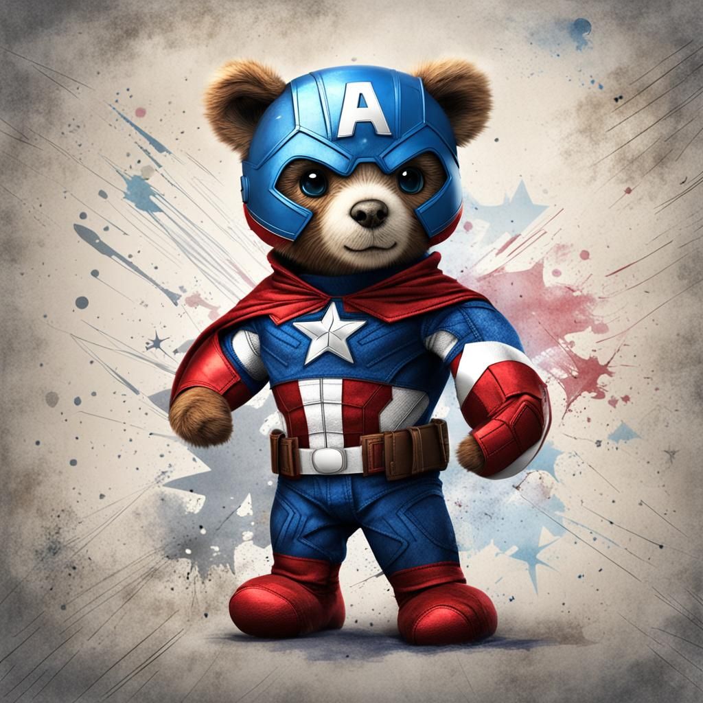 Superhero Teddy Bear in 3D Rendering