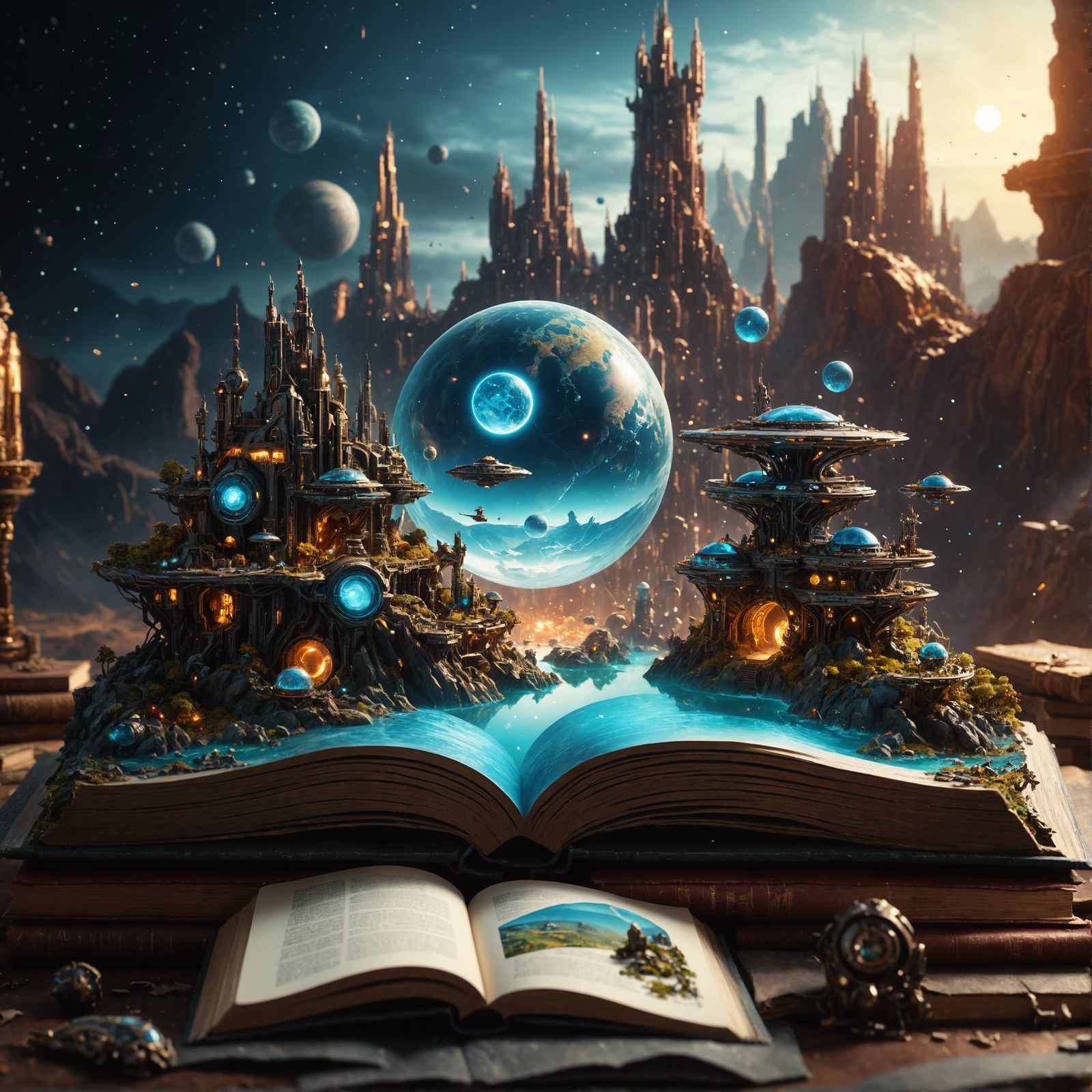 Miniature Sci-Fi World Emerges from Book