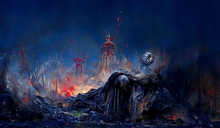 Volcanic Rage: Dark Fantasy Horror Landscape