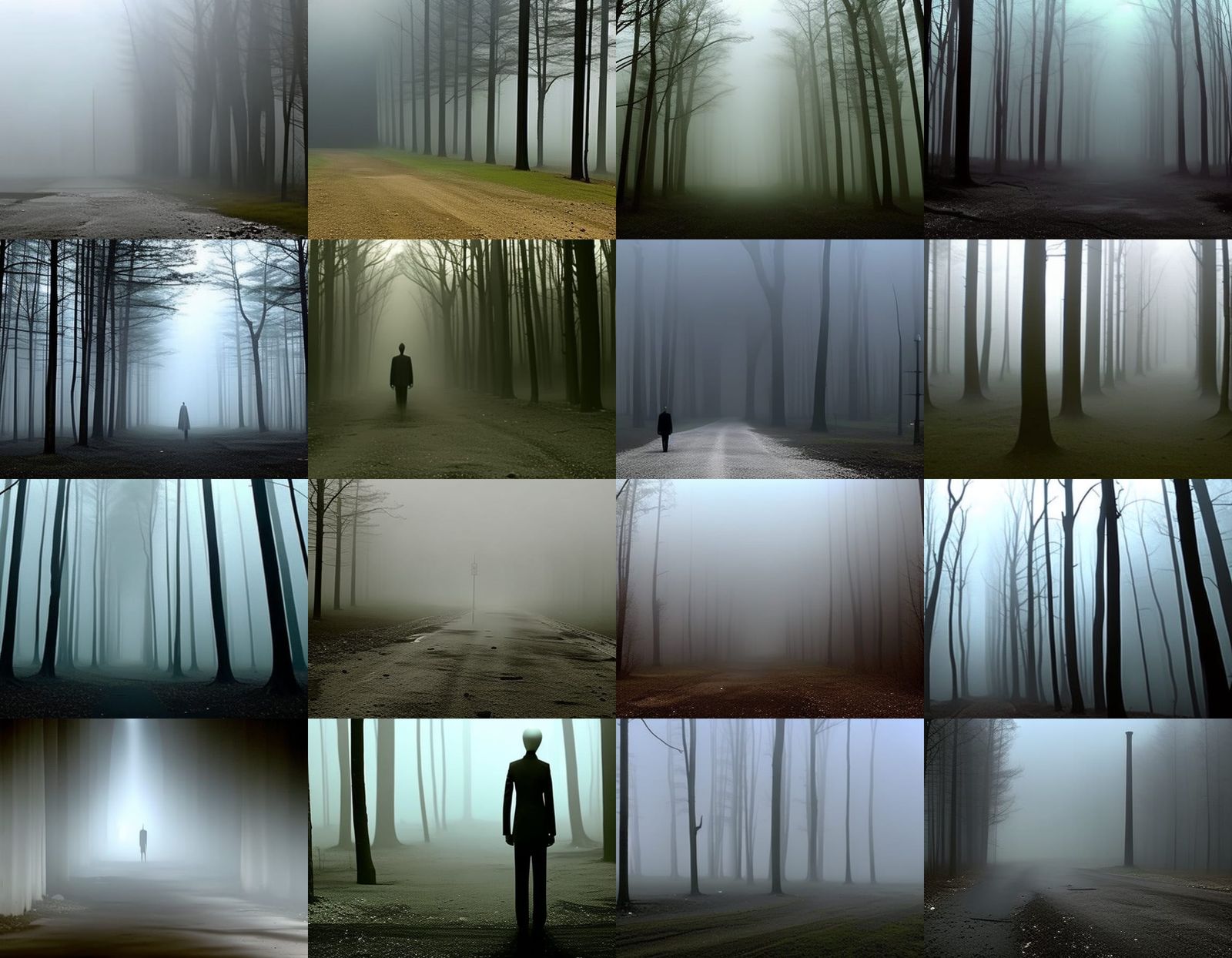 Eerie Abandoned Liminal Space in a Dense Foggy Forest