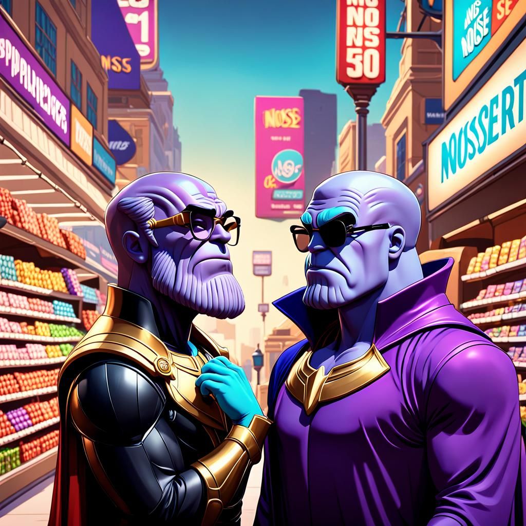 Thanos and Voldemort Shop for Noses in Anime Style
