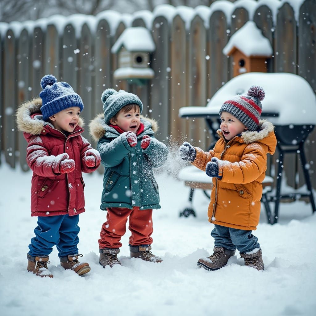 Joyful Snowball Fight in Winter Wonderland