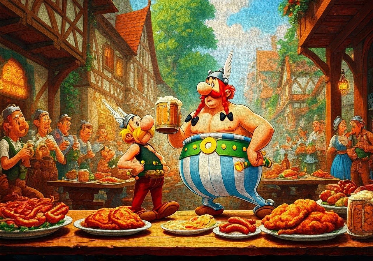Asterix and Obelix Celebrate Oktoberfest: Comic Art