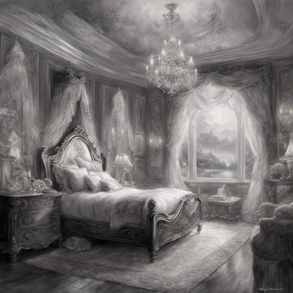 Ethereal Black and White Princess Bedroom