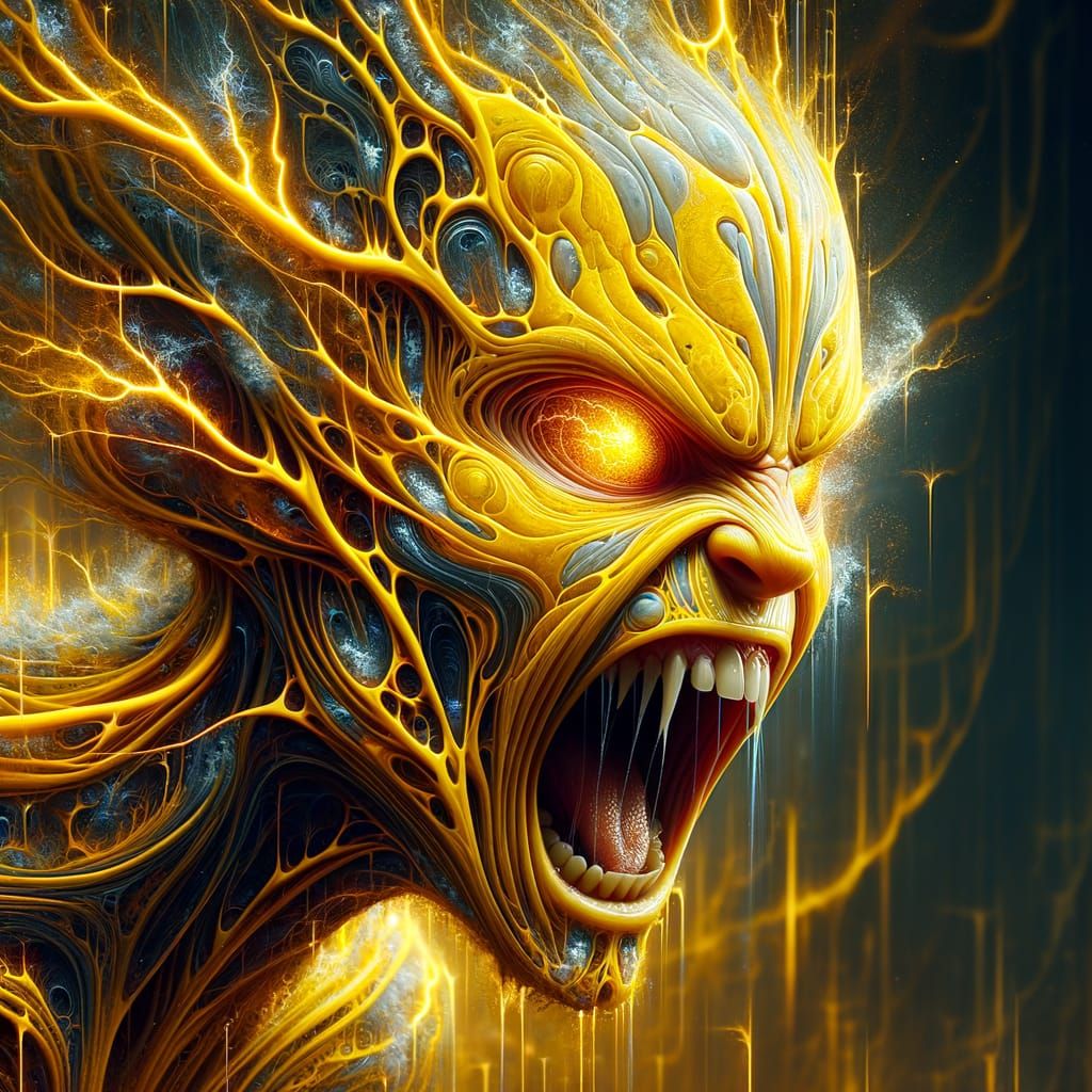 Epic Digital Painting of Angry Pikachu in Maximalist Environ...