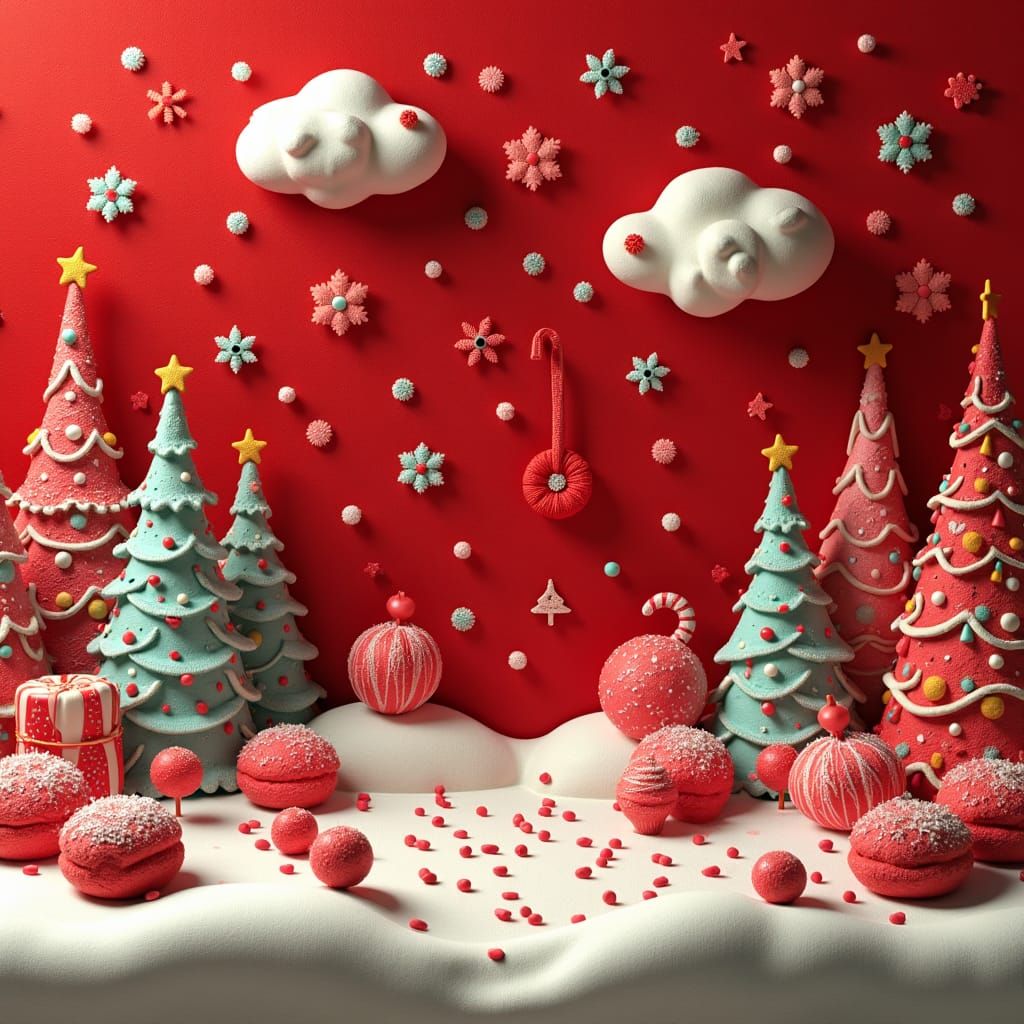 Festive Felt Christmas Embroidery with Appliqué, Digital Ill...