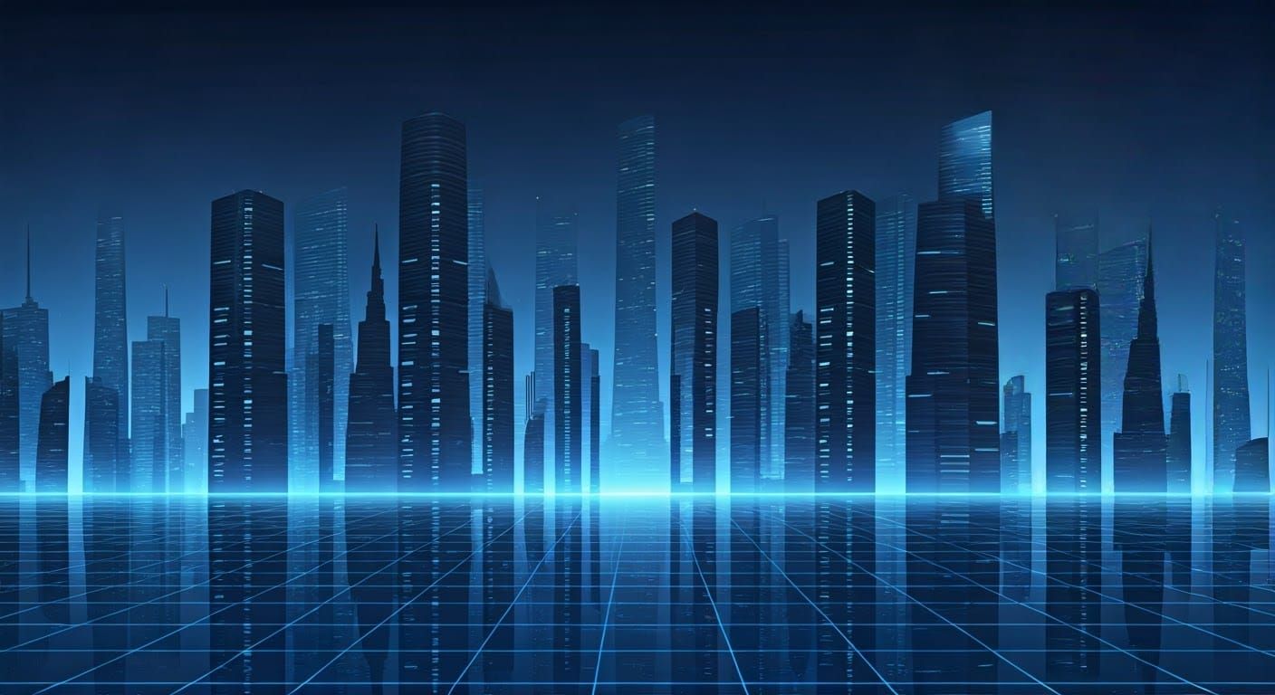 Futuristic Cyberpunk Cityscape at Dusk