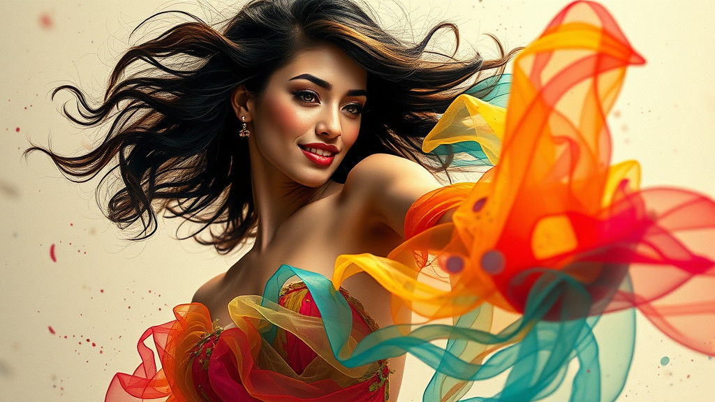Gorgeous Latino Dancer in Vibrant Gauze