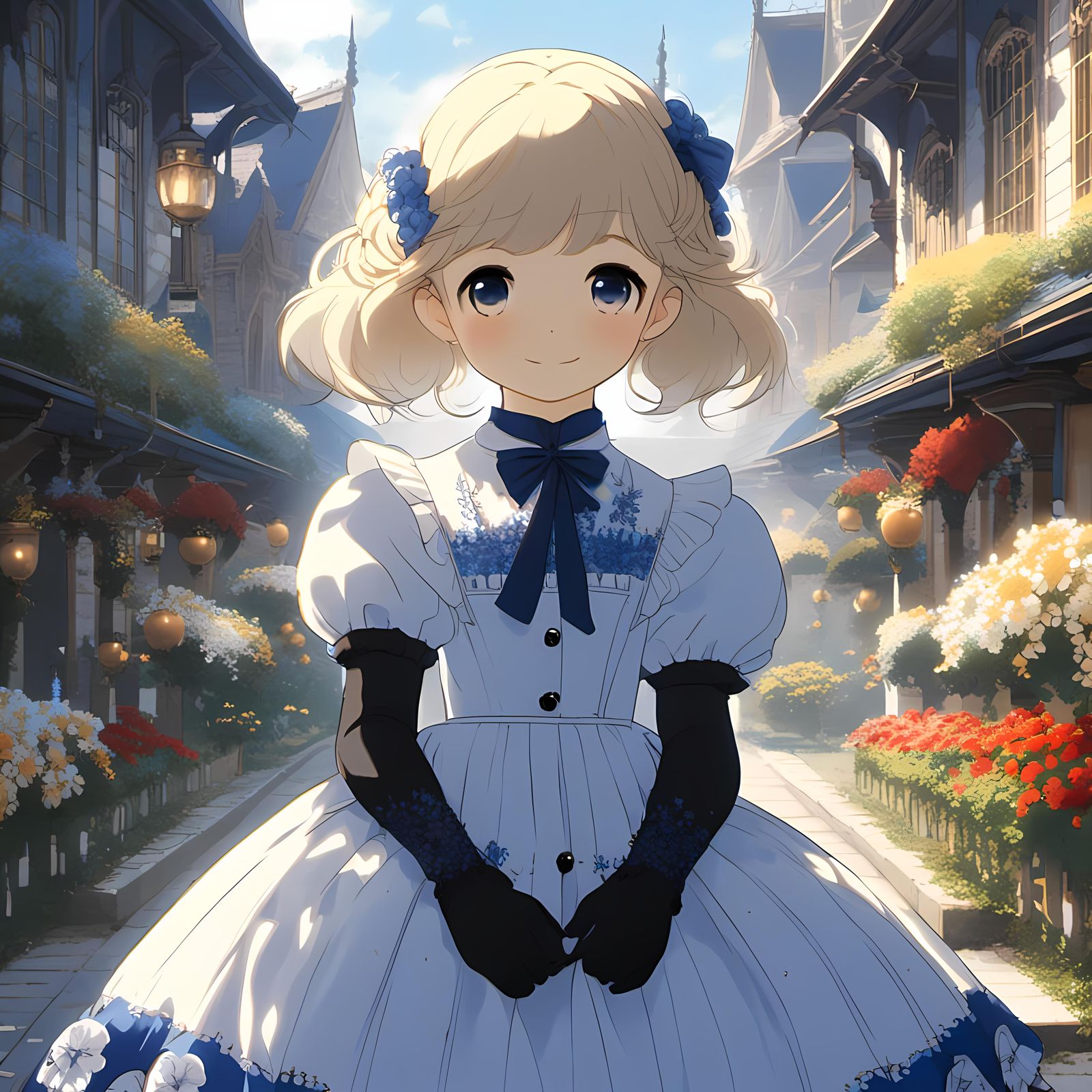 Glitchcore Portrait of a Girl in Electric Blue Cityscape