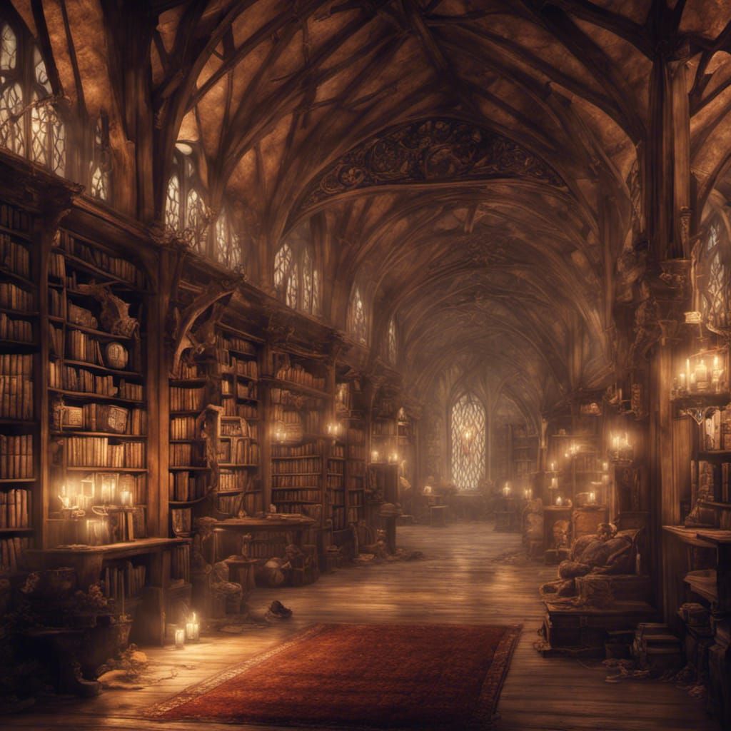 Enchanted Elven Library at Dusk