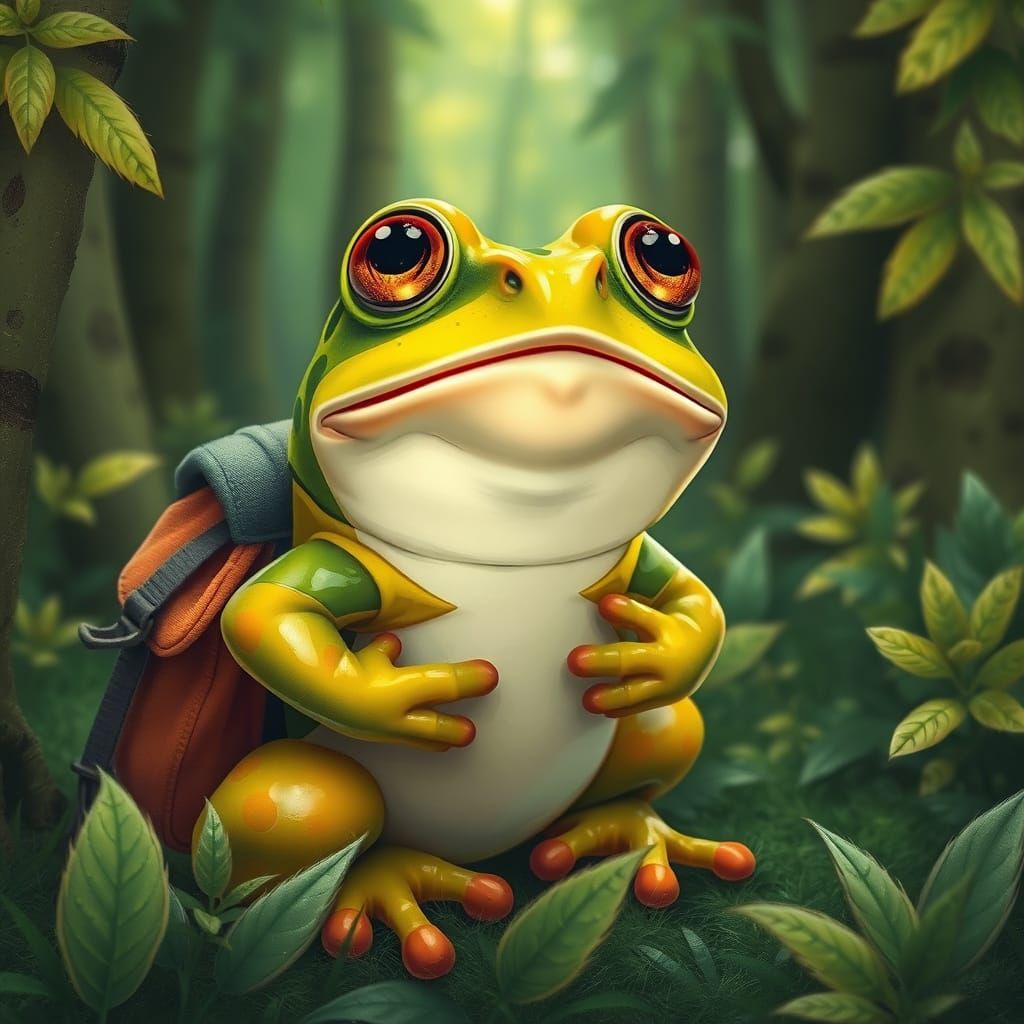 Surprised frog