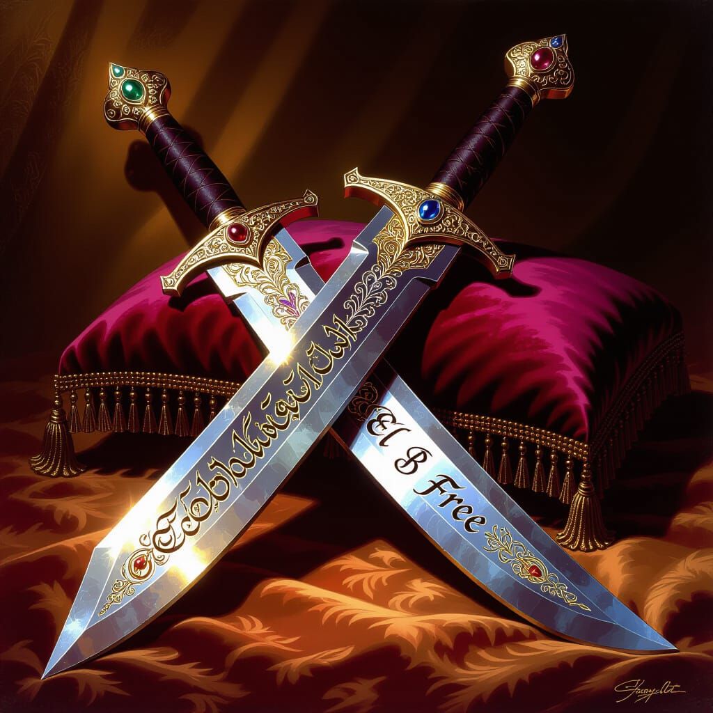 Arabian Sword with 'EL B FREE' Inscription