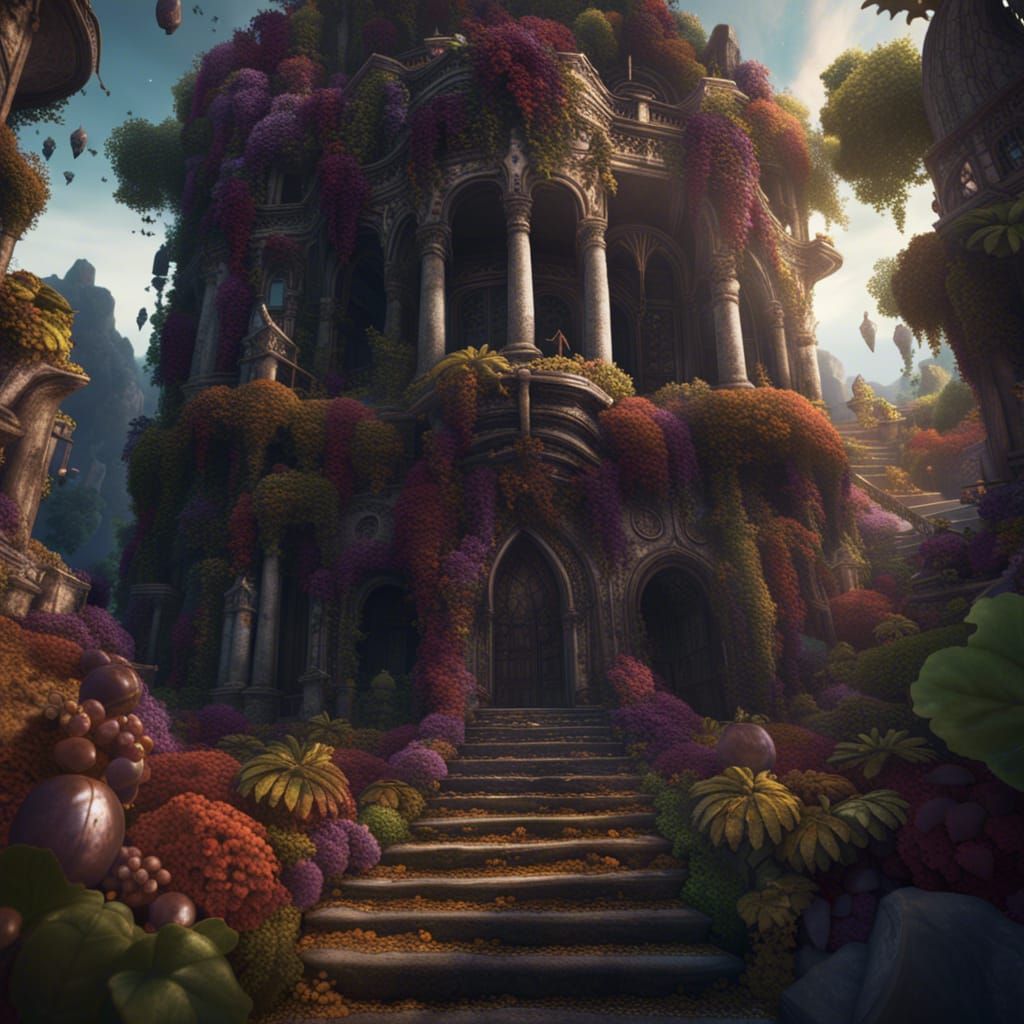 Fantastical Grapevine Scene in Detailed Matte Painting