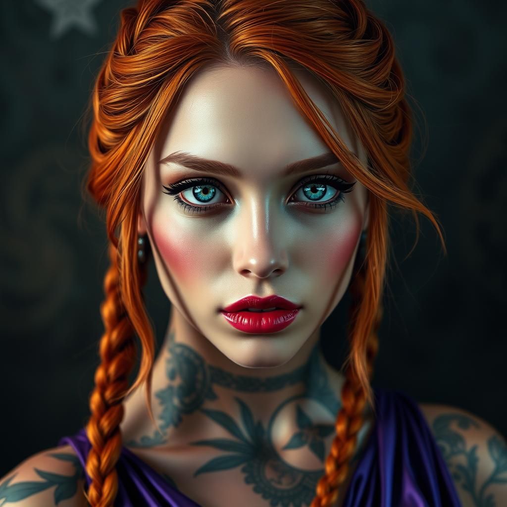 Fiery Ginger Woman Portrait in Marc Silvestri Style