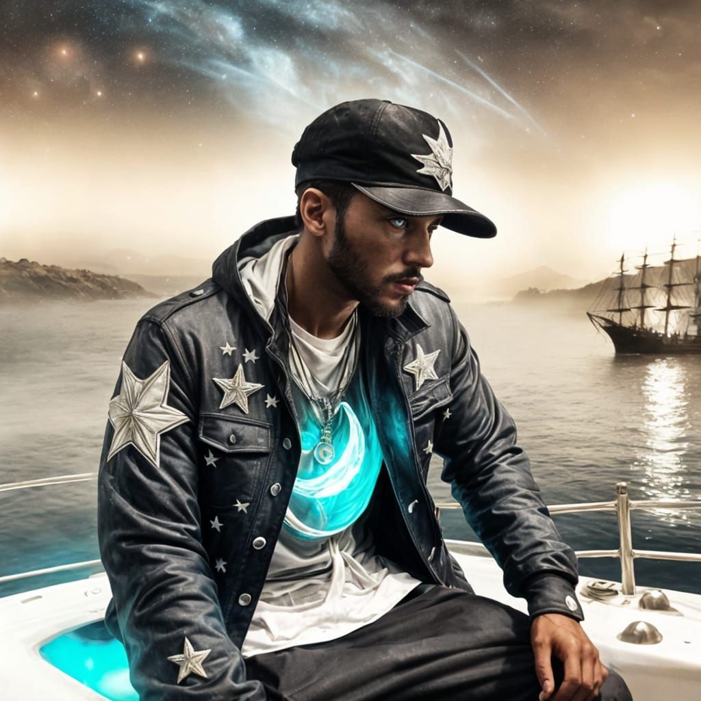 Ethereal Ghost Ship Sails a Mystical Ocean