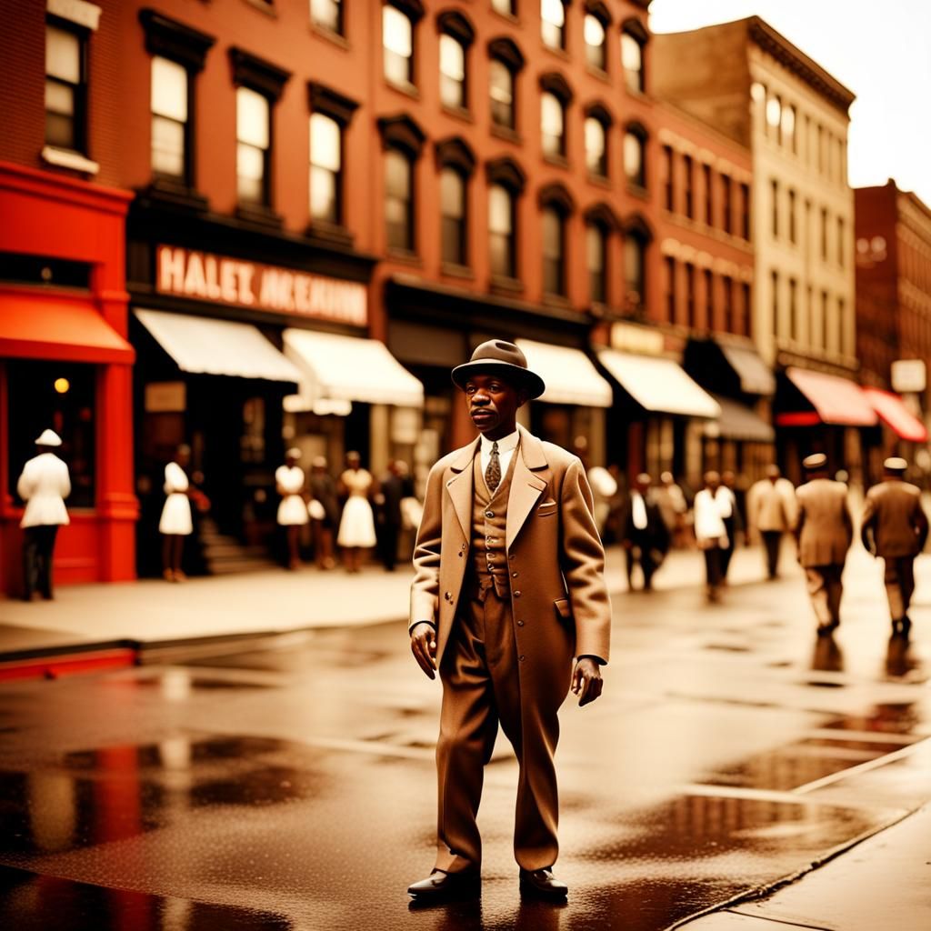 Harlem Renaissance Scene with Tilt-Shift Effect
