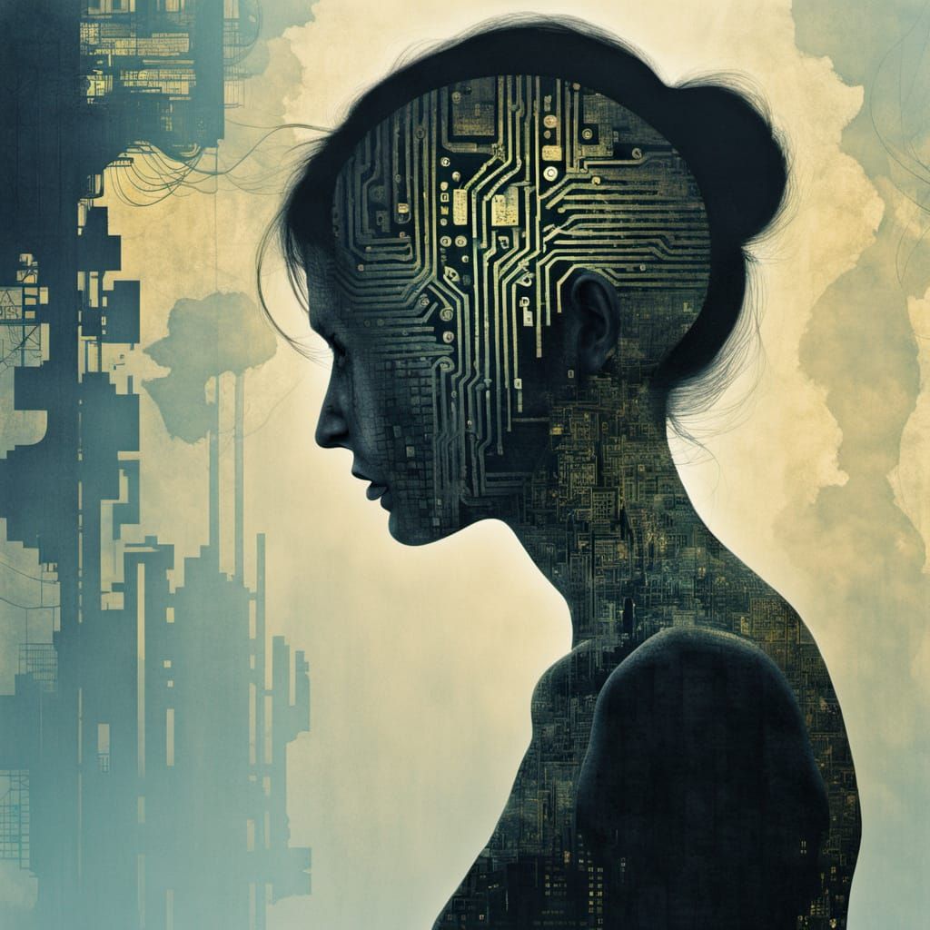 Surreal Motherboard Landscape in a Klimt-Inspired Style