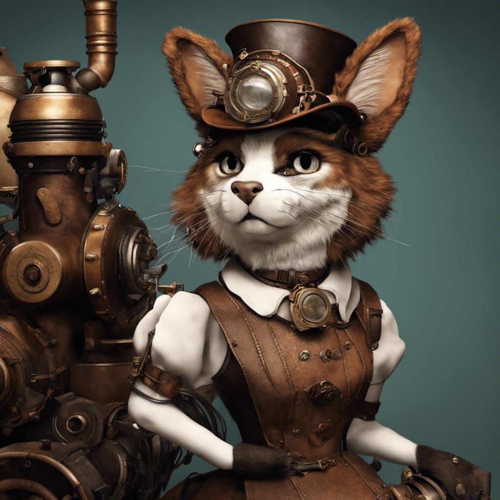 Steampunk Furry Maid with Engine