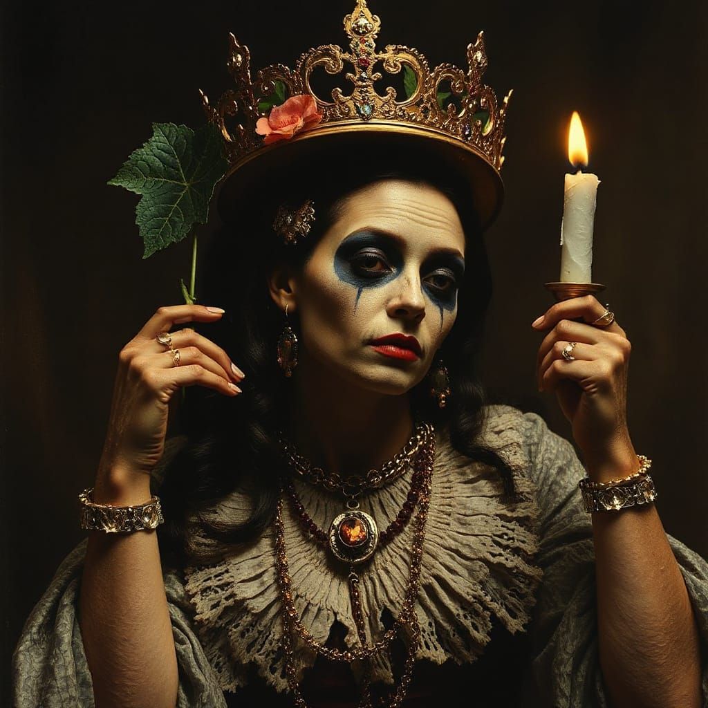Voodoo Queen Portrait in Vermeer Style