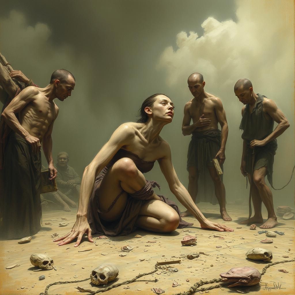 Anatomical Support Drawing in Dark Fantasy Style