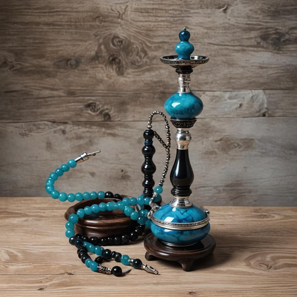 Exquisite Jade and Obsidian Hookah Still Life