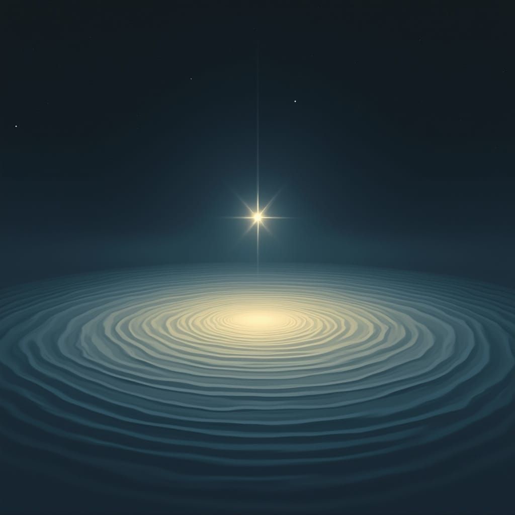 Luminous Star in Abstract Minimalist Cosmos