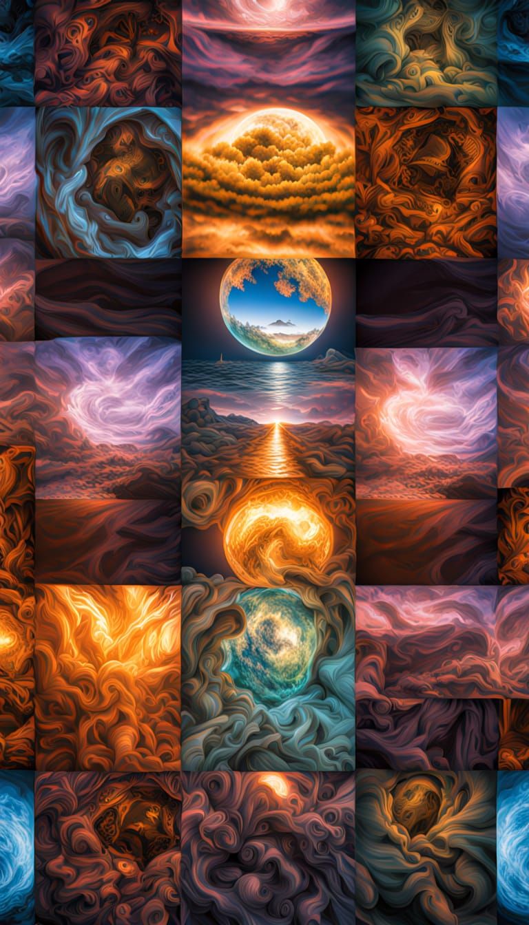 AI Self-Portrait Exploring Absurdism and Conceptualization