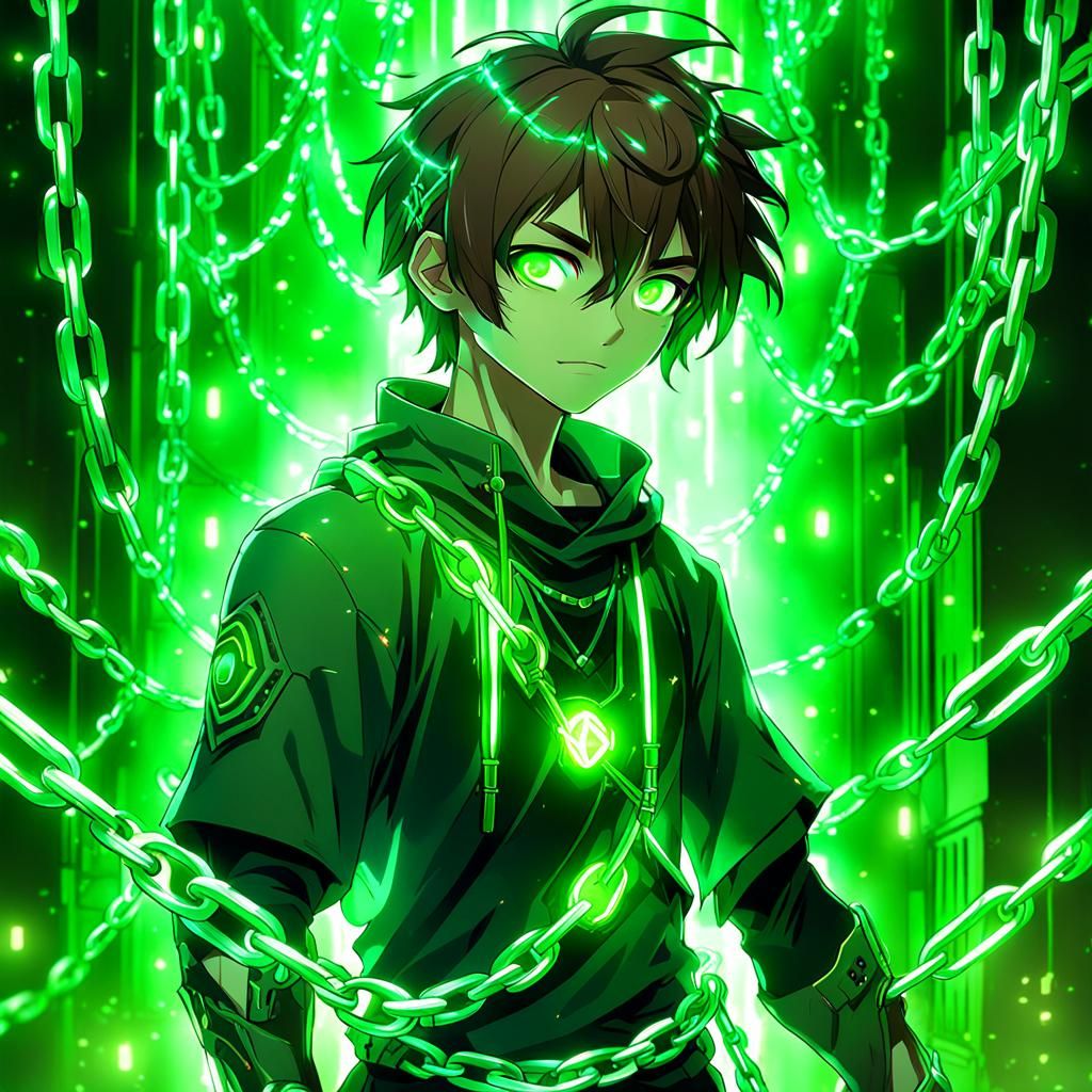 Anime Boy in Chains: Fantasy Concept Art