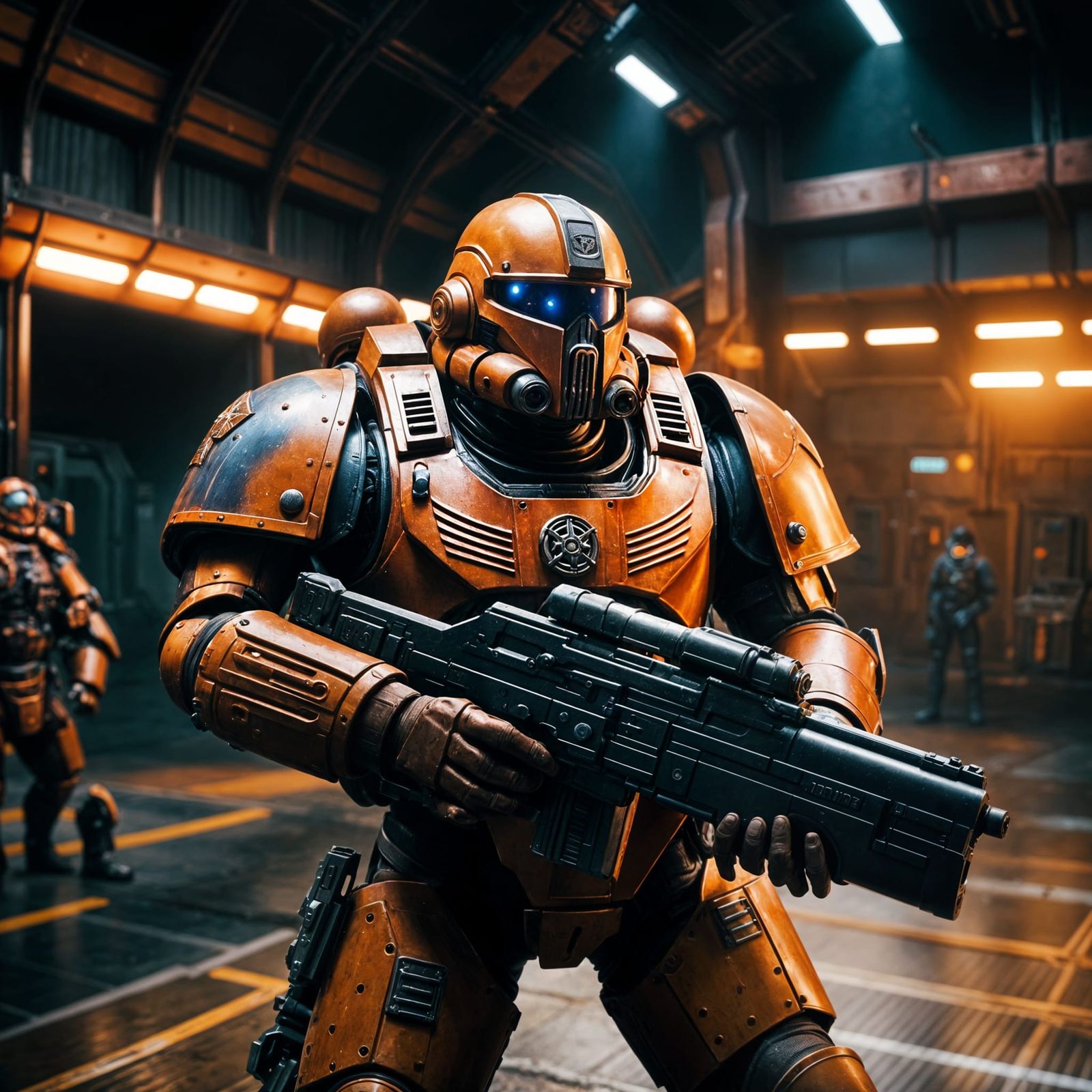 Space Marine Ready for Deployment: Cinematic Film Still