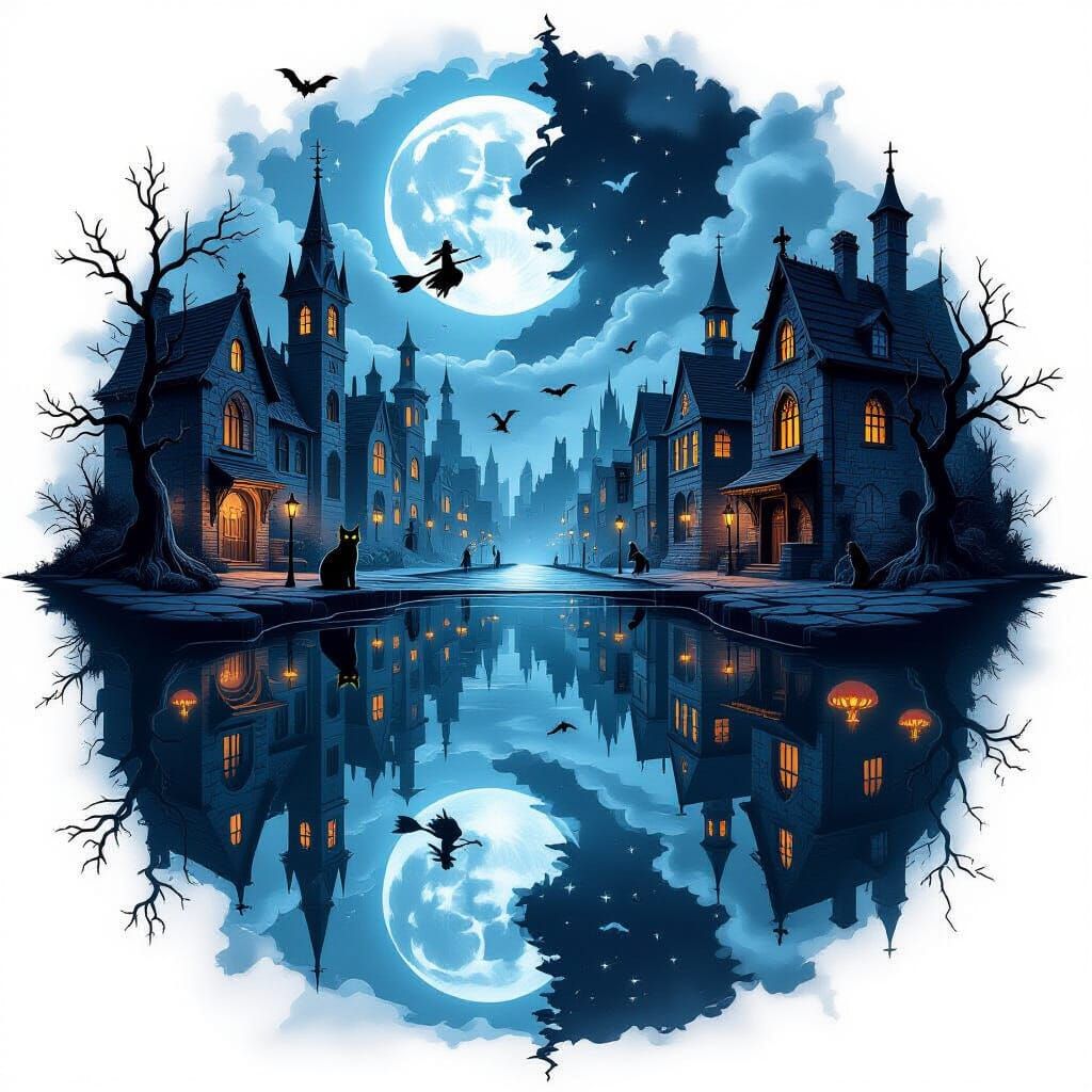 Yin-Yang Cityscape: Haunted Metropolis Meets Angelic City