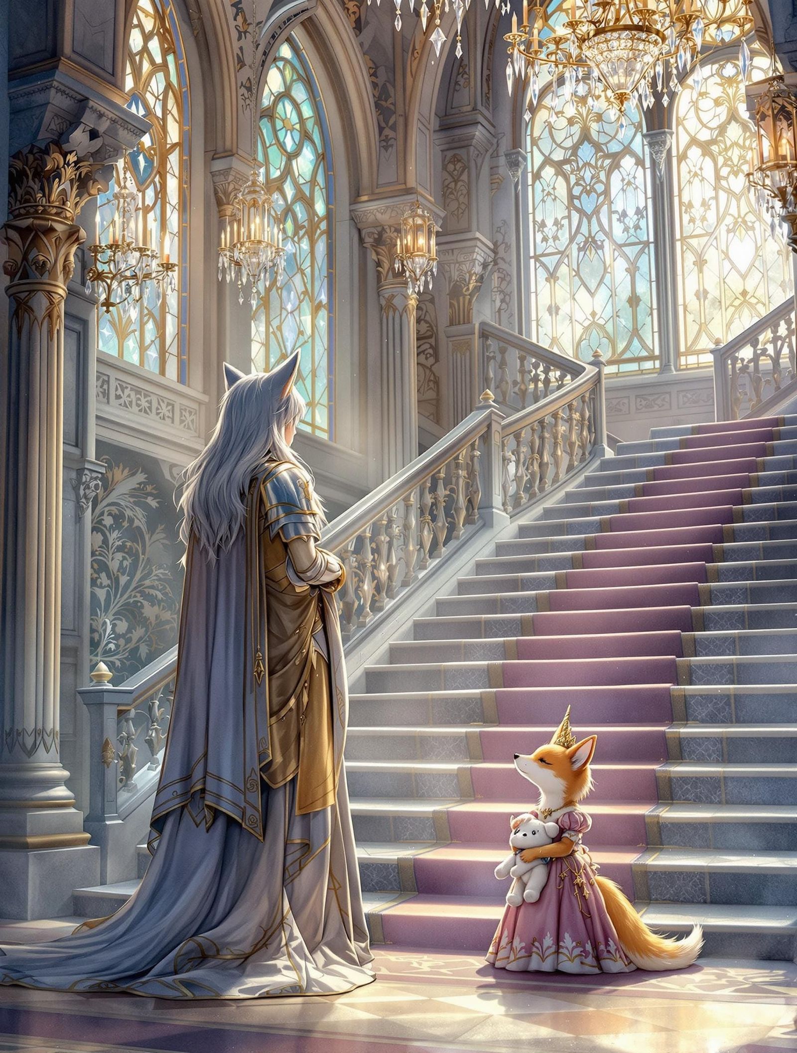 Majestic Castle Ballroom in Fantasy Anime Style