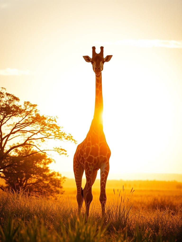 Serenic Sunrise Giraffe Majestic Moment