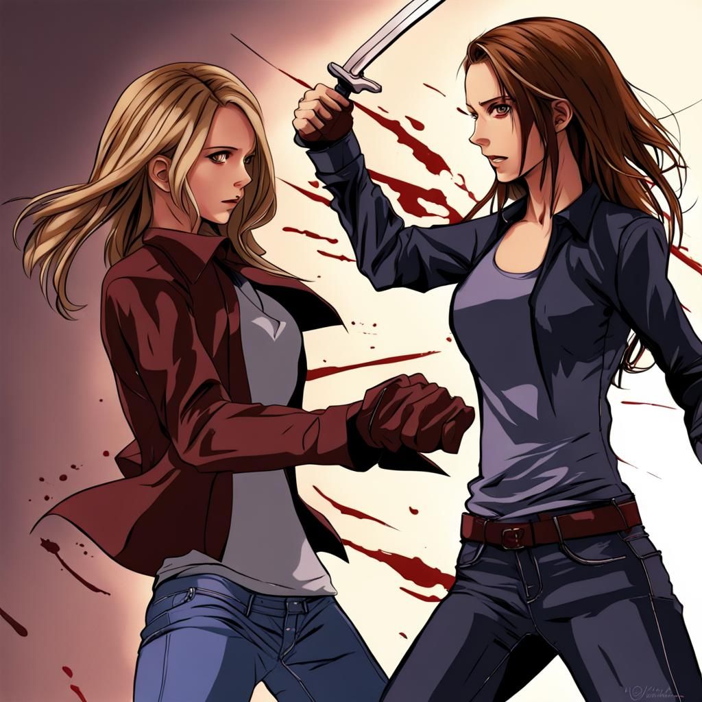 Faith Lehane vs Buffy Summers in Anime Style