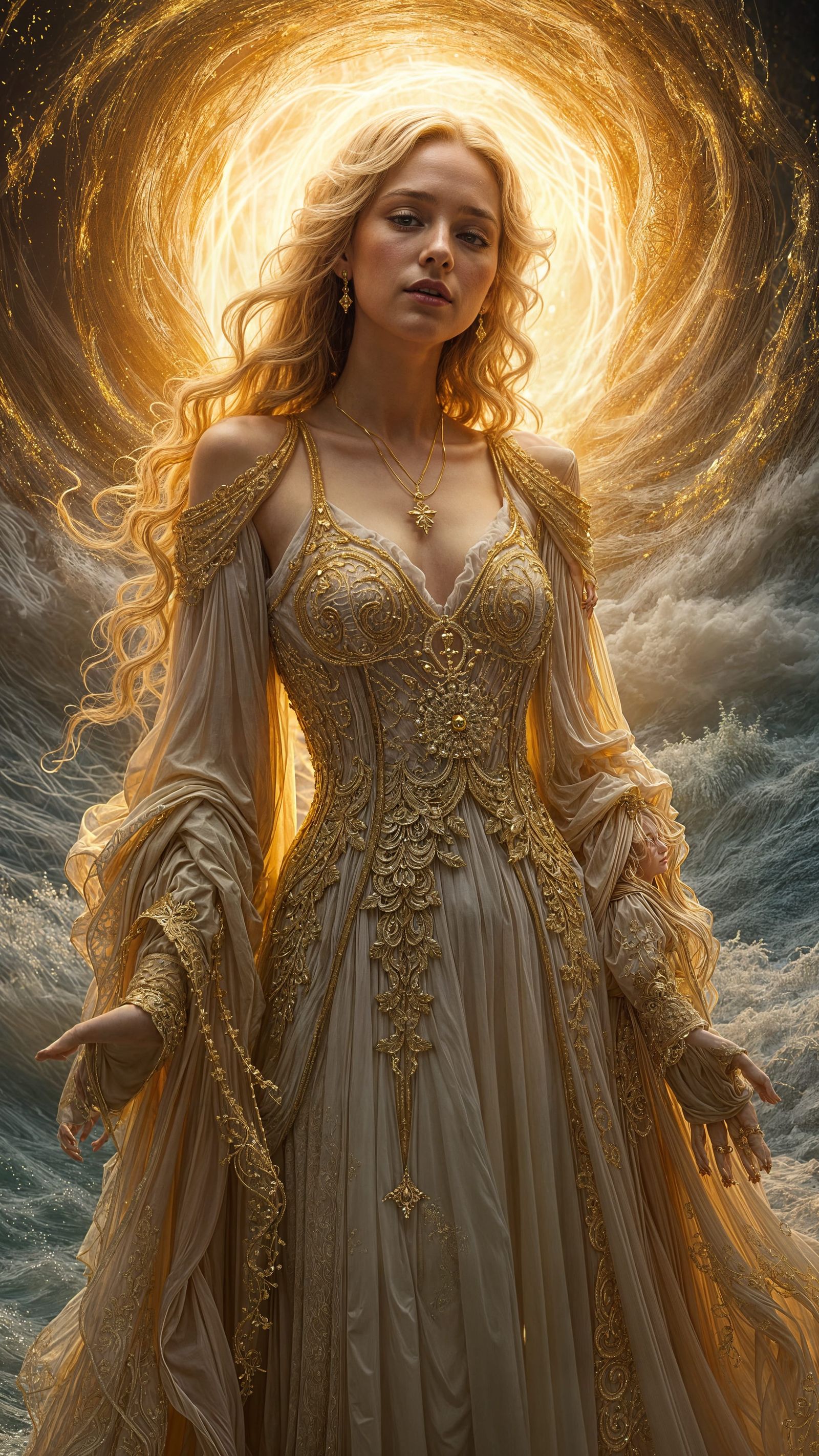 Divine Feminine Figure in Baroque Fantasy Portrait